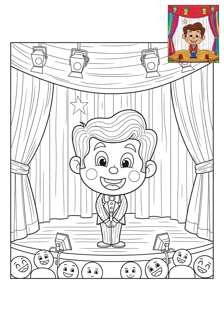 advanced people and professions Artists & Performers actor kids coloring page 0