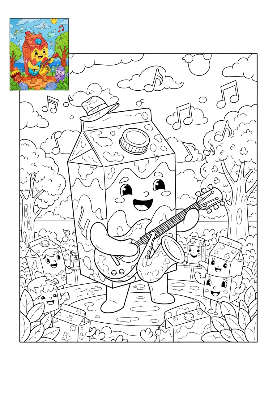 advanced people and professions Artists & Performers musician kids coloring page 1