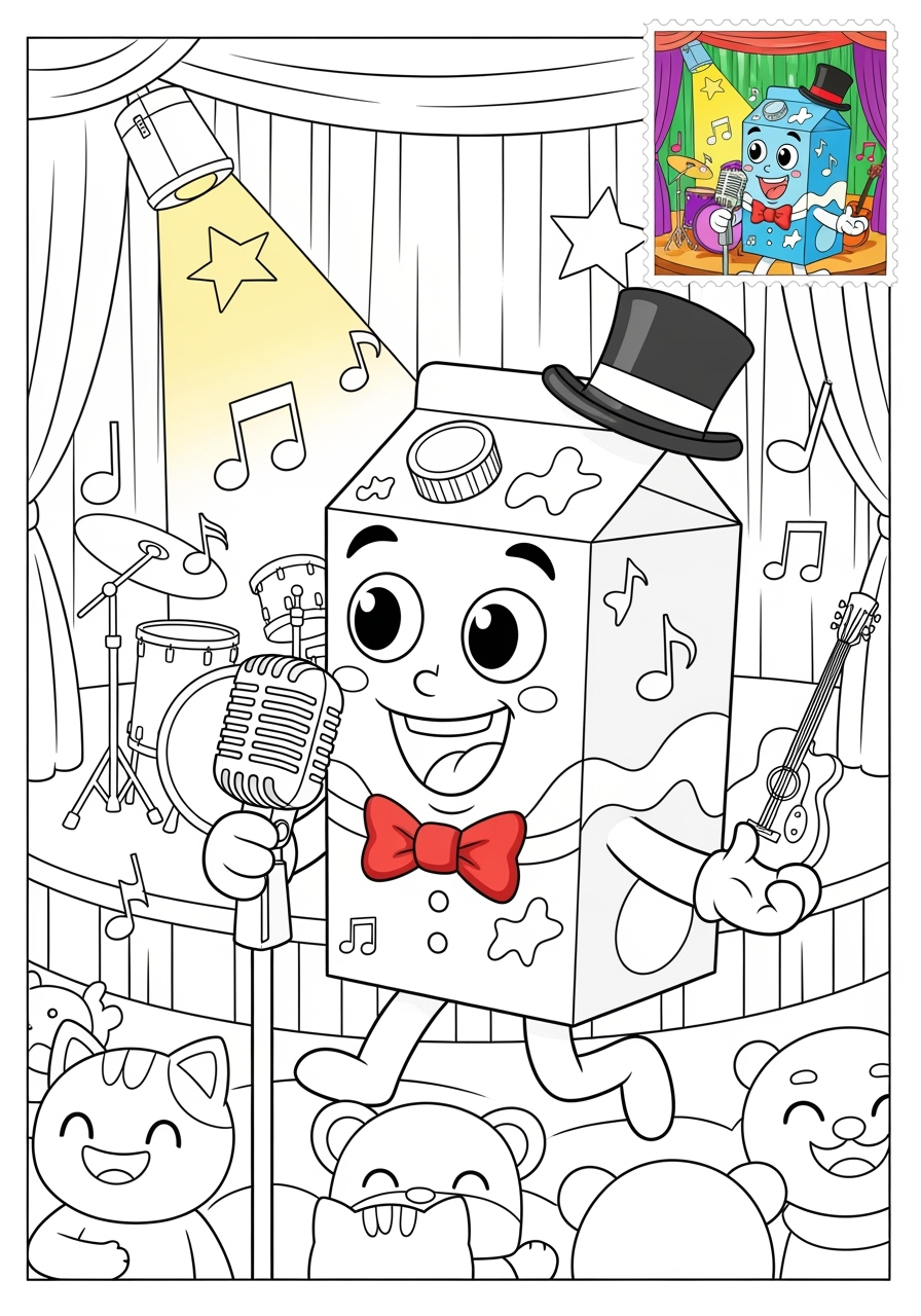 advanced people and professions Artists & Performers singer kids coloring page 1