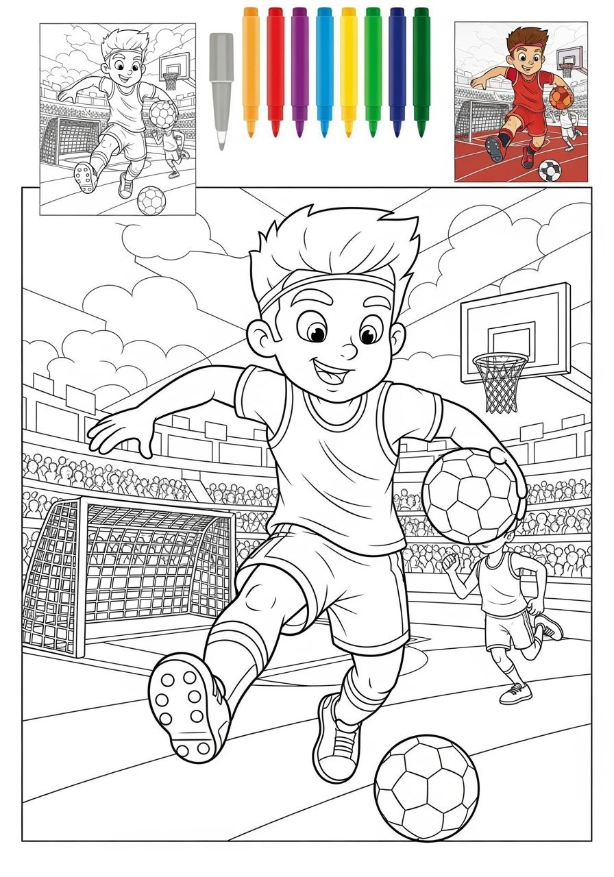 advanced people and professions Sports & Athletes athlete kids coloring page 0