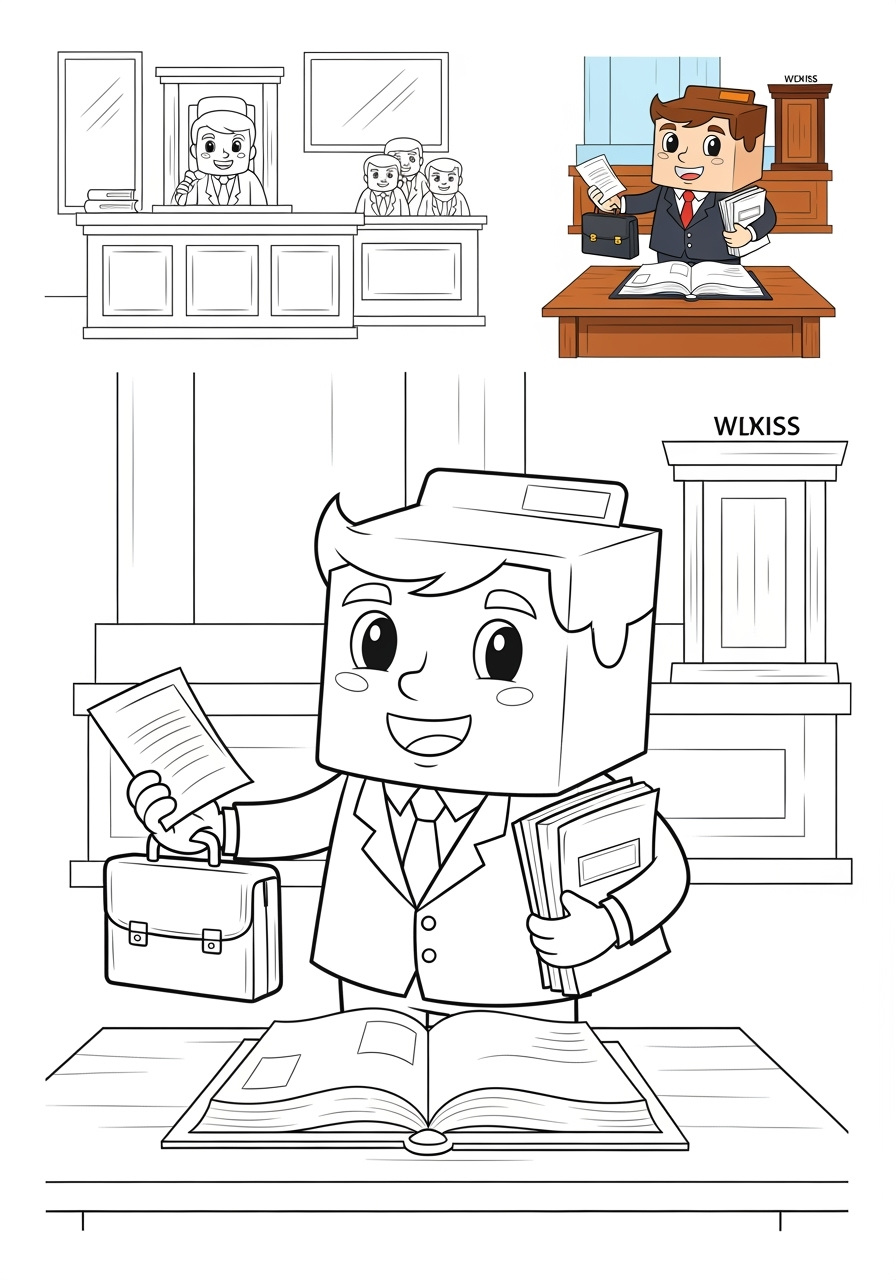 advanced people and professions その他の職業 lawyer kids coloring page 0