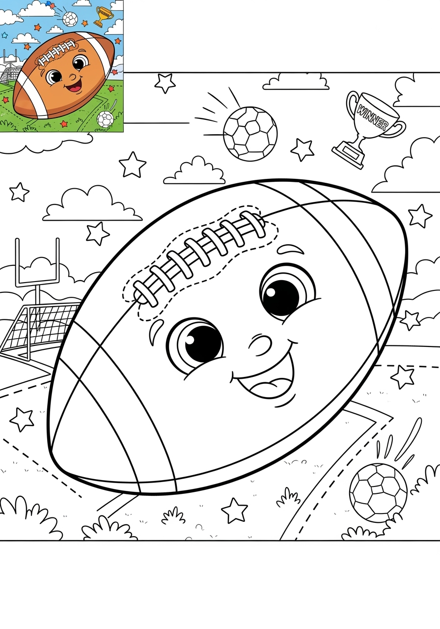 advanced sports and activities Ball Sports football kids coloring page 0
