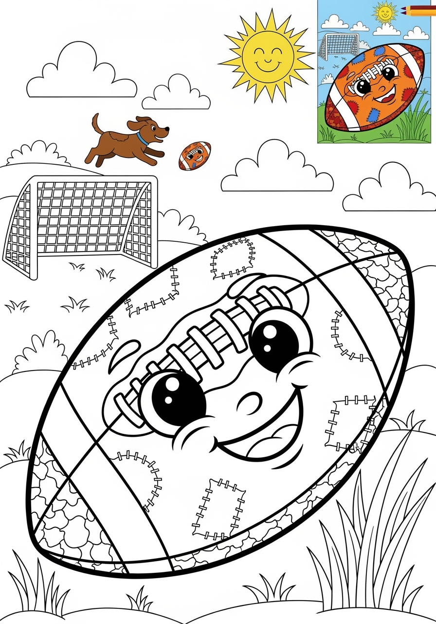 advanced sports and activities Ball Sports football kids coloring page 1
