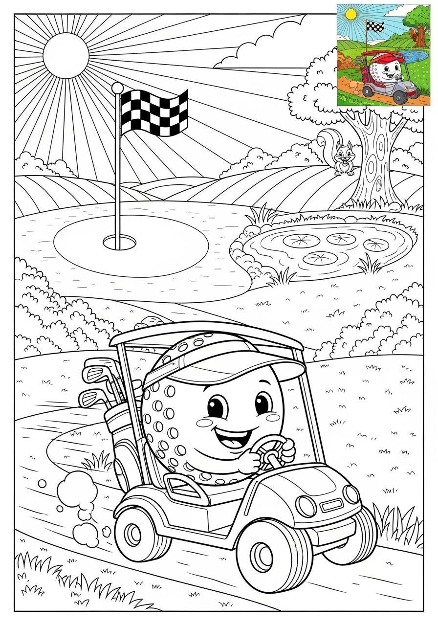 advanced sports and activities Ball Sports golf kids coloring page 0