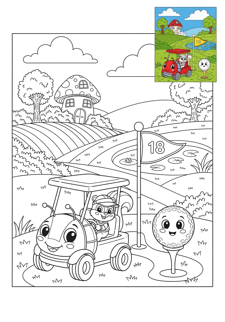 advanced sports and activities Ball Sports golf kids coloring page 1