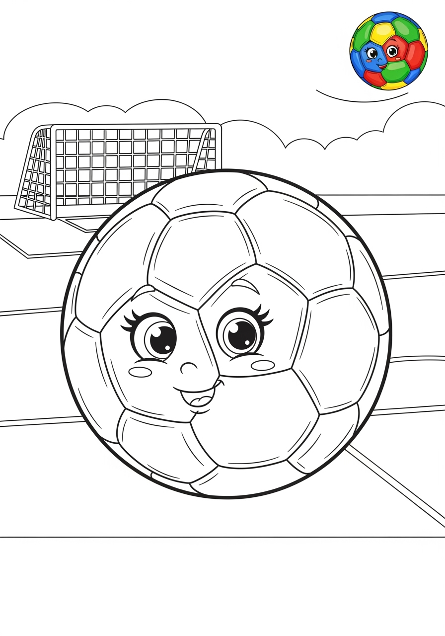 advanced sports and activities Ball Sports soccer ball kids coloring page 1