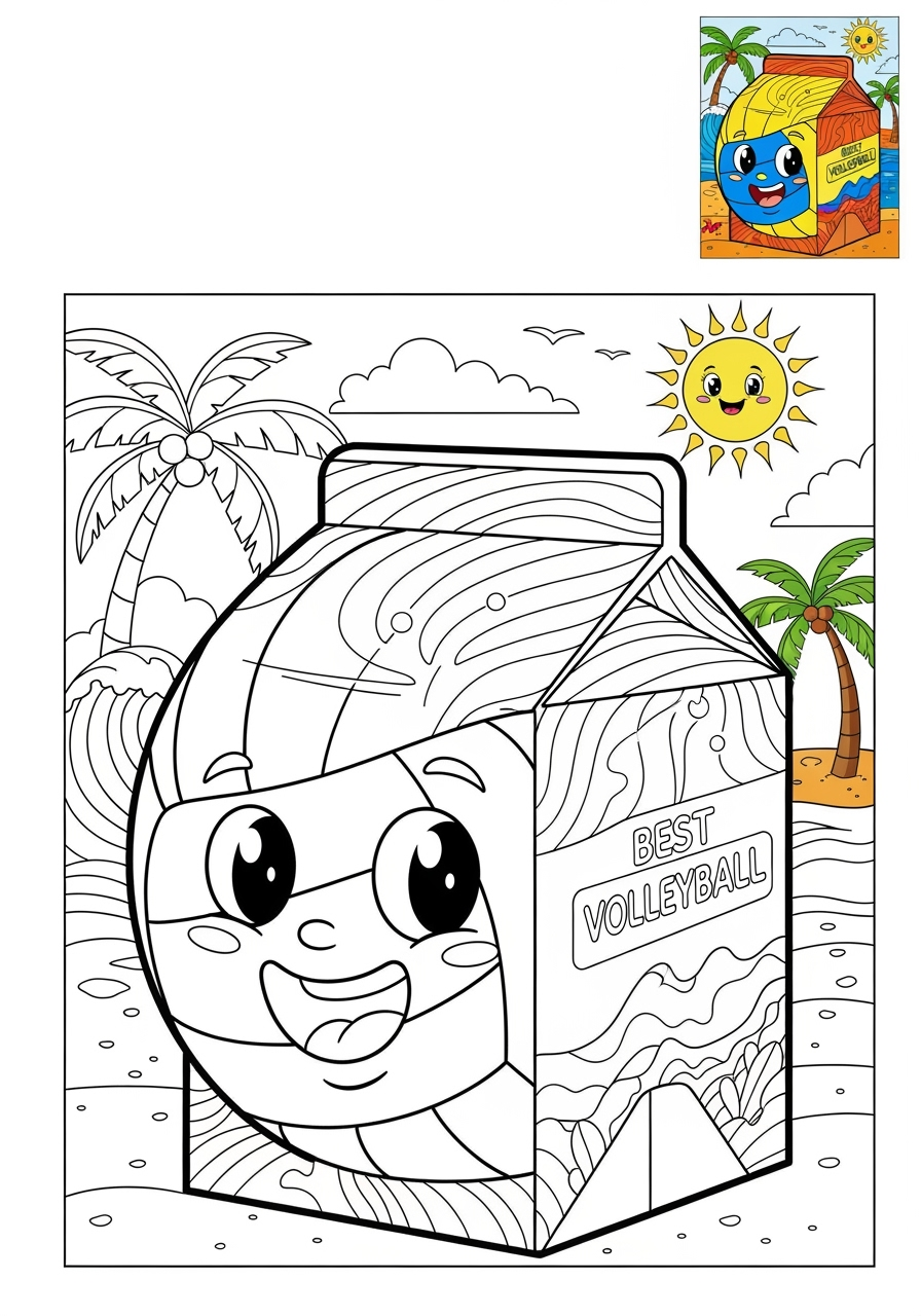 advanced sports and activities Ball Sports volleyball kids coloring page 0
