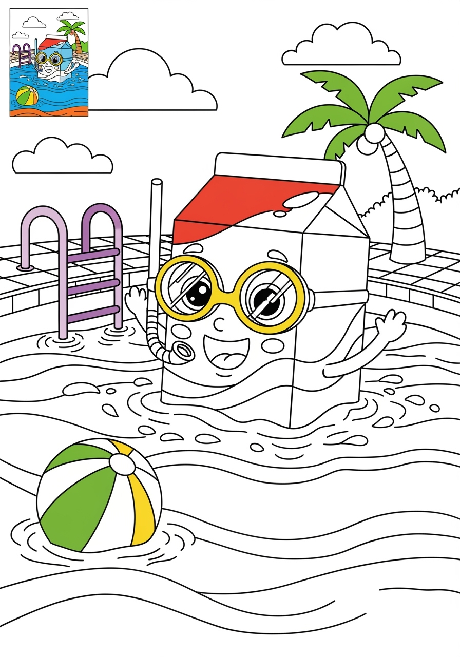 advanced sports and activities Outdoor Activities swimming kids coloring page 1