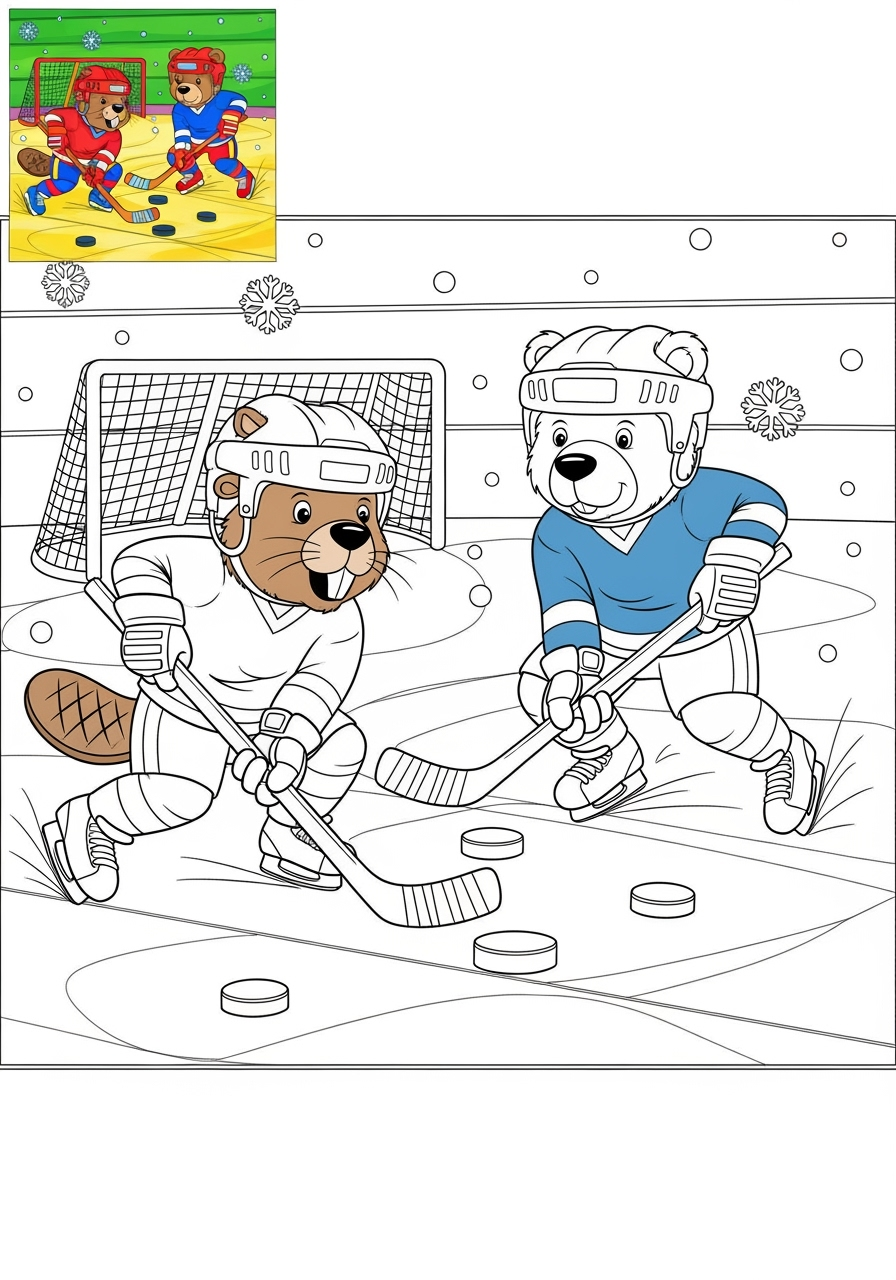 advanced sports and activities Winter Sports hockey kids coloring page 0