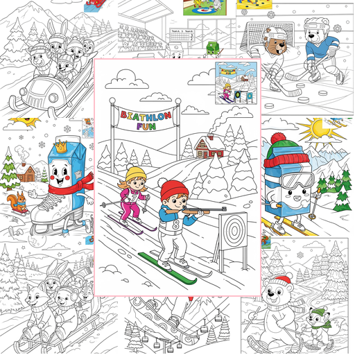Advanced Sports and Activities Winter Sports Coloring Sheets Collections Thumbnail