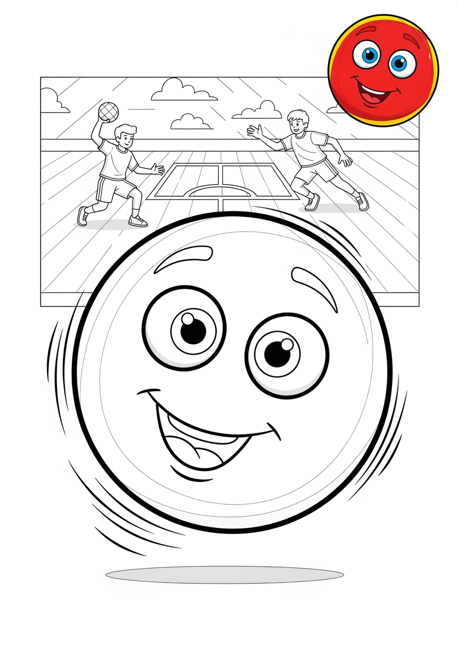 advanced sports and activities Other Games dodgeball kids coloring page 0