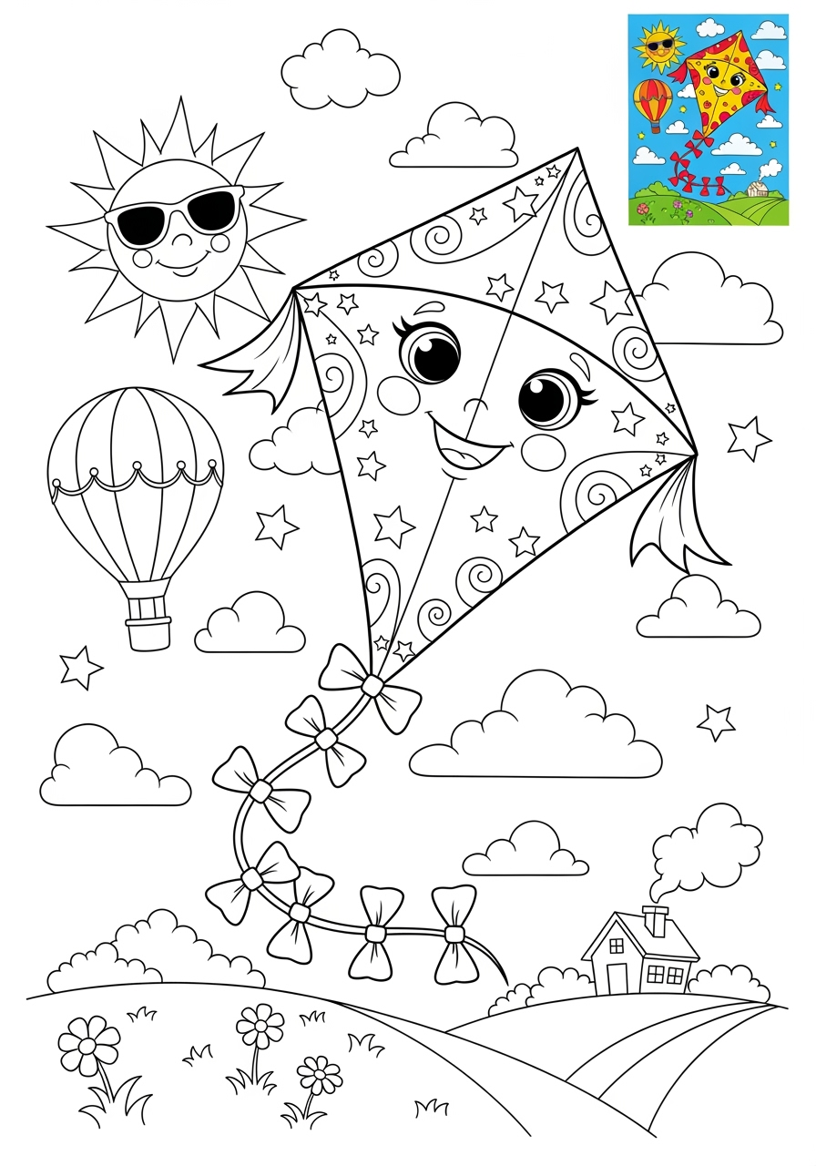 advanced toys and games Classic Toys kite kids coloring page 0