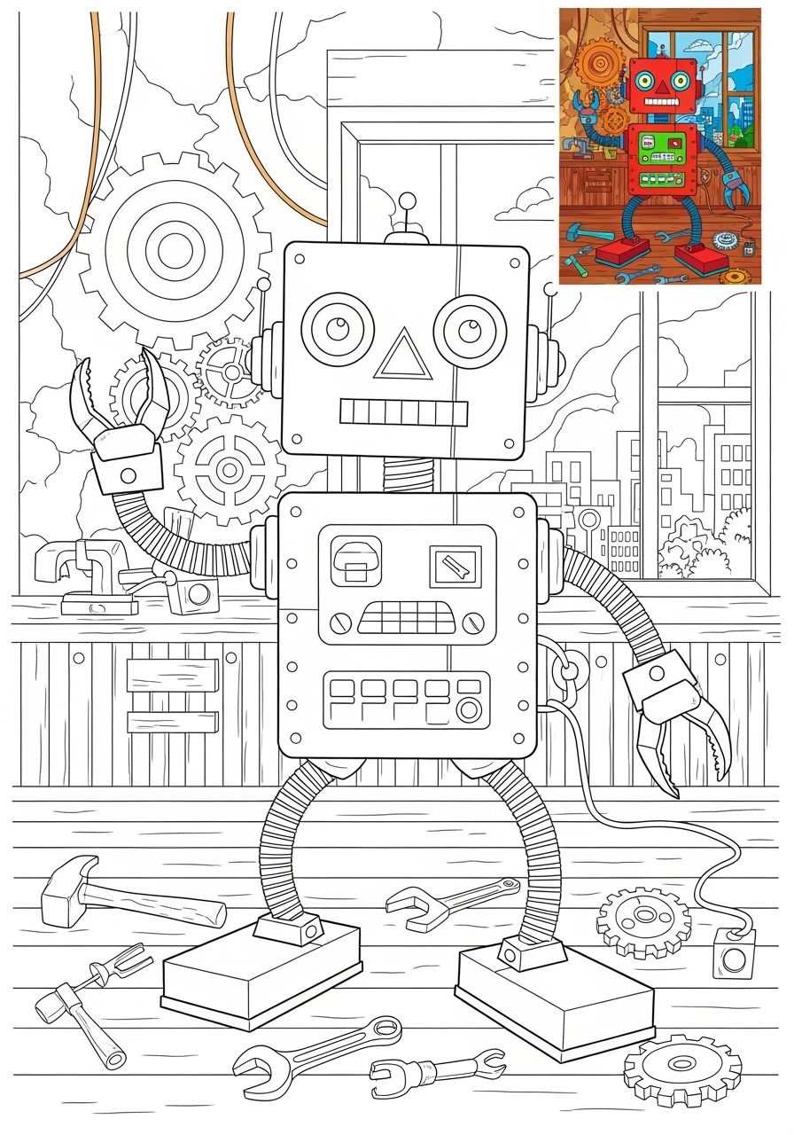 advanced toys and games Classic Toys robot kids coloring page 1