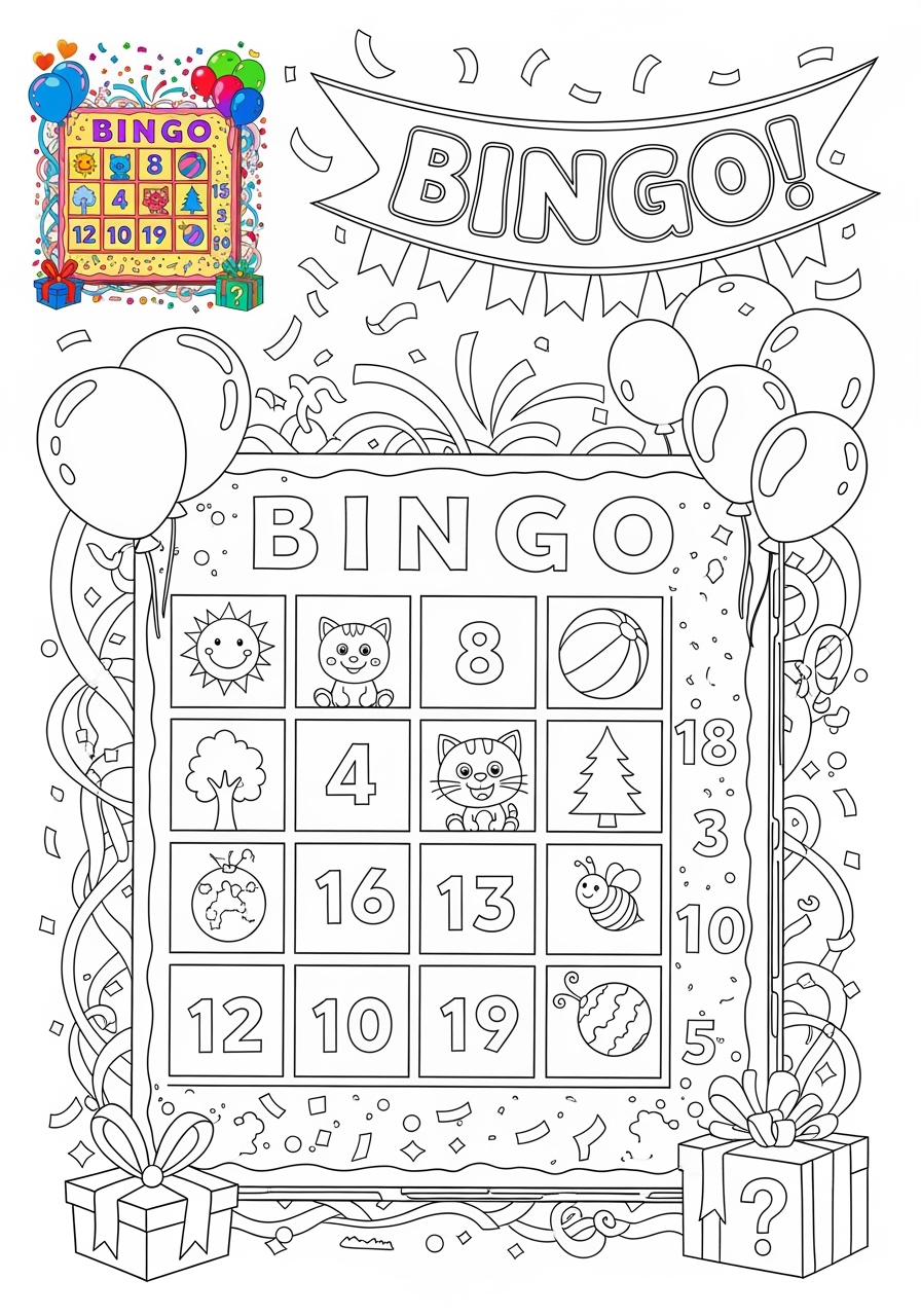 advanced toys and games Trò Chơi Bàn & Bài bingo kids coloring page 0
