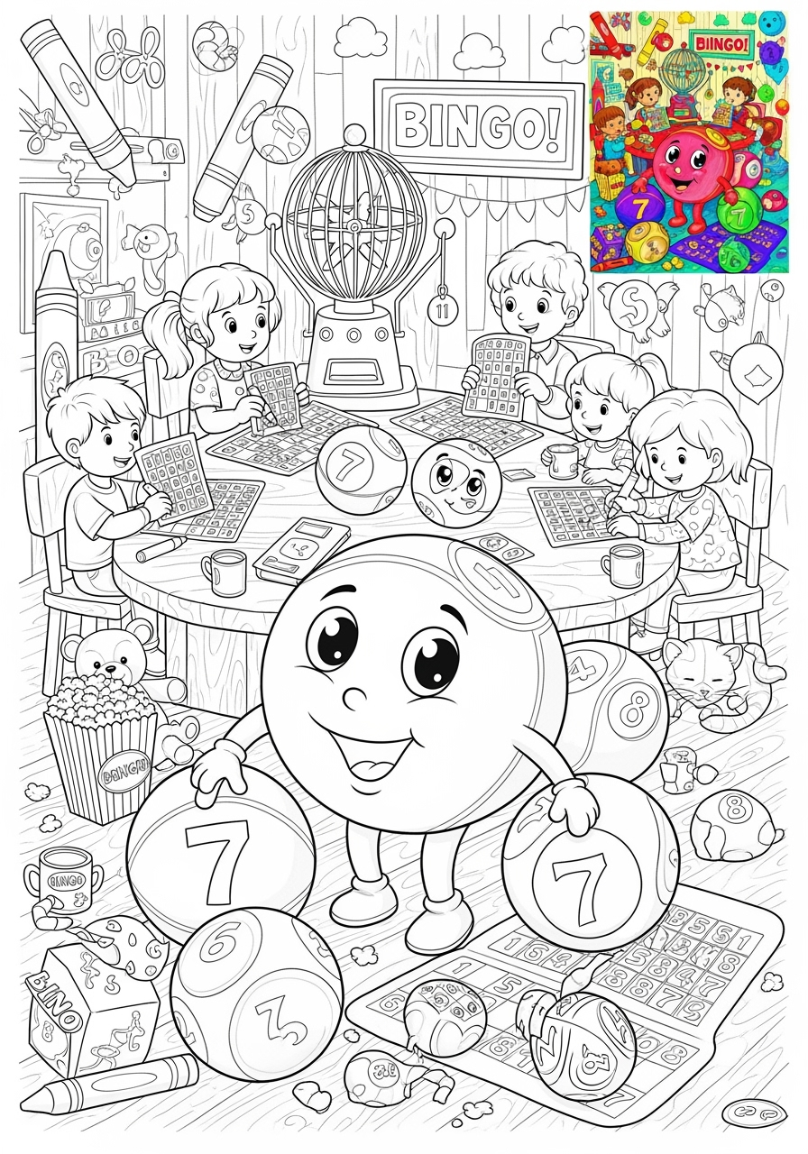advanced toys and games Trò Chơi Bàn & Bài bingo kids coloring page 1