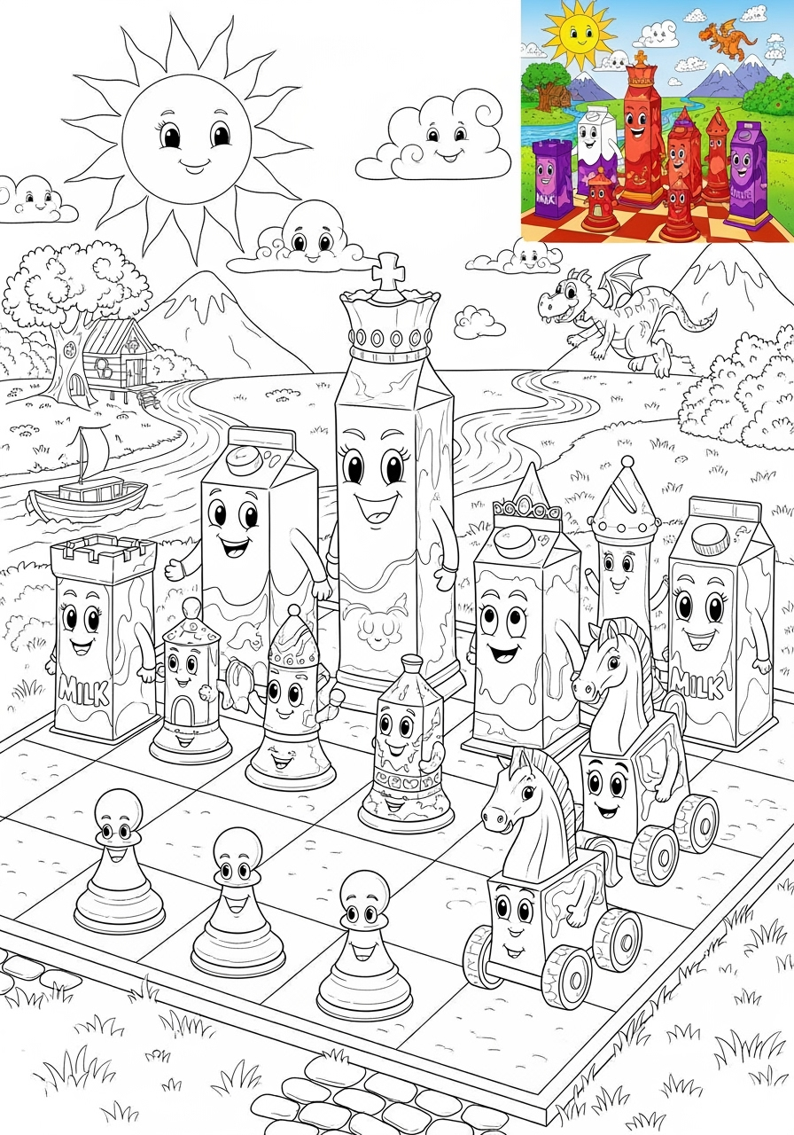 advanced toys and games Trò Chơi Bàn & Bài chess kids coloring page 1
