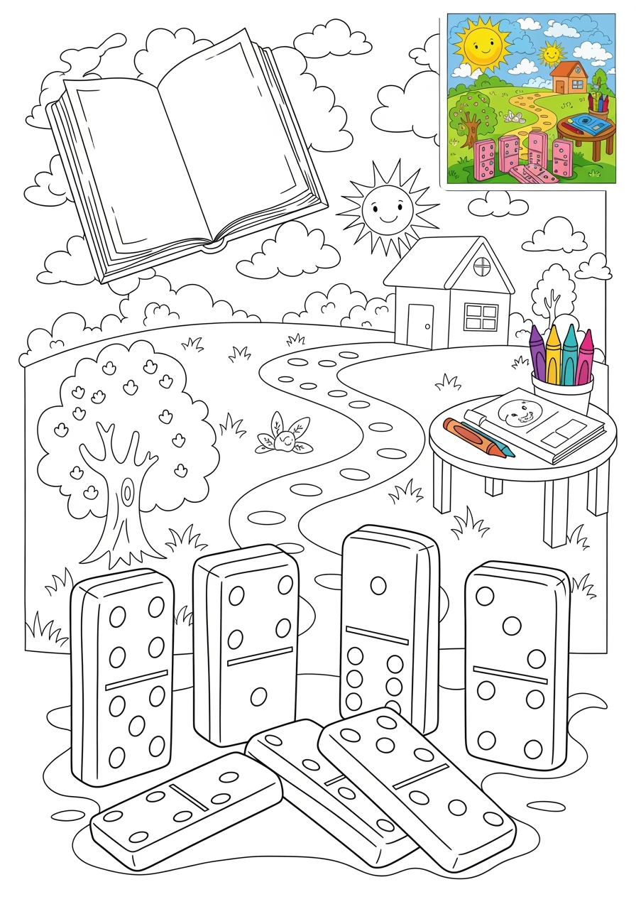 advanced toys and games Trò Chơi Bàn & Bài dominoes kids coloring page 0