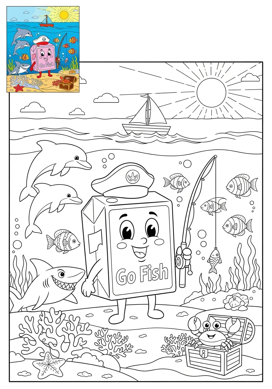 advanced toys and games Trò Chơi Bàn & Bài go fish kids coloring page 0