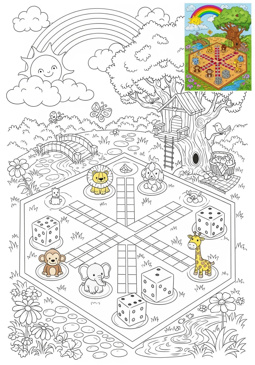 advanced toys and games Trò Chơi Bàn & Bài ludo kids coloring page 0