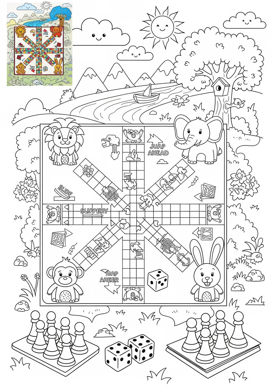 advanced toys and games Trò Chơi Bàn & Bài ludo kids coloring page 1