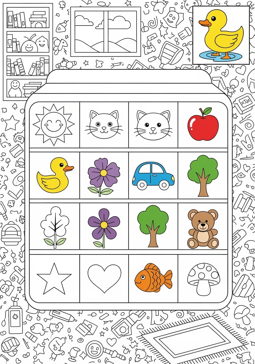 advanced toys and games Trò Chơi Bàn & Bài memory game kids coloring page 0