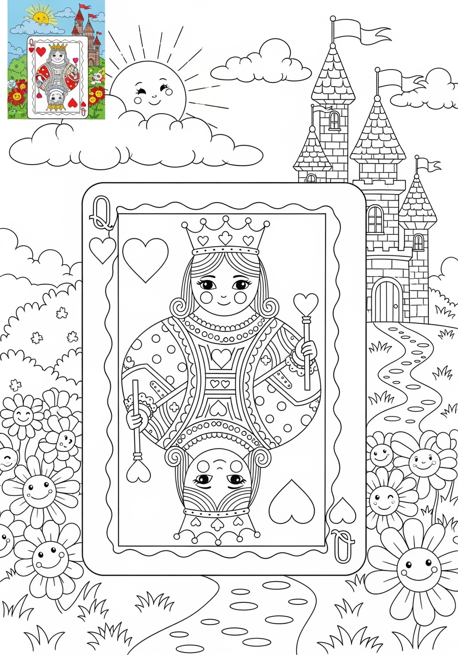 advanced toys and games Trò Chơi Bàn & Bài playing cards kids coloring page 0
