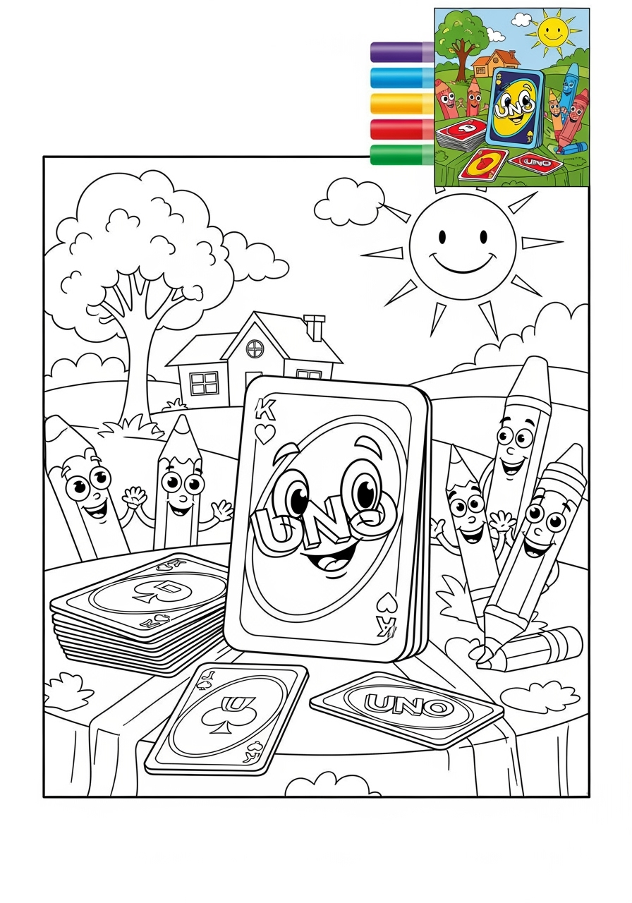 advanced toys and games Trò Chơi Bàn & Bài uno kids coloring page 0