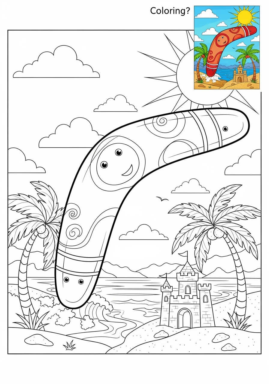 advanced toys and games Jouets d'Extérieur boomerang kids coloring page 0
