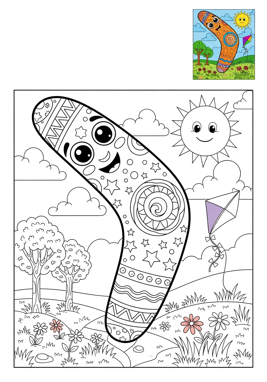 advanced toys and games Jouets d'Extérieur boomerang kids coloring page 1
