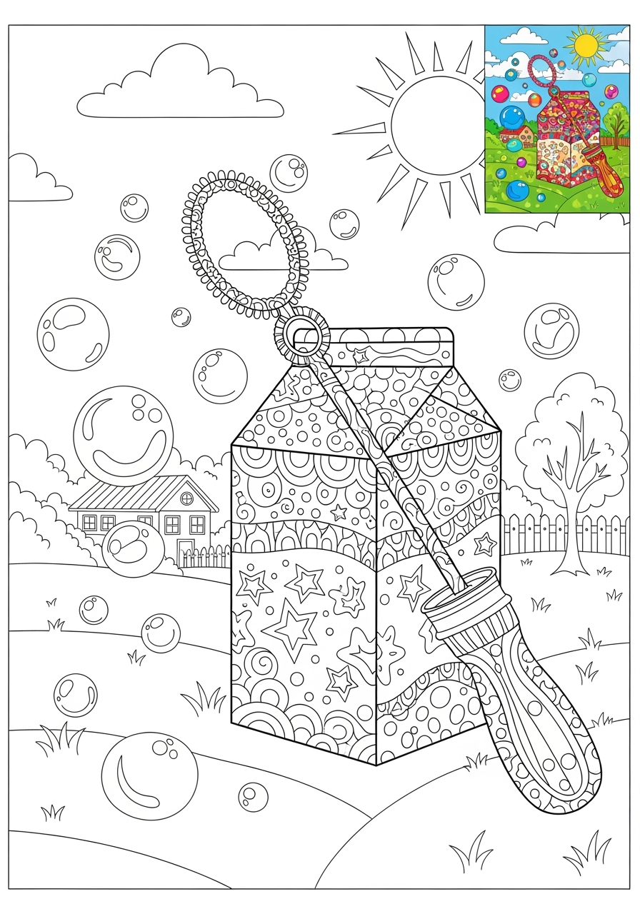 advanced toys and games Jouets d'Extérieur bubble wand kids coloring page 1