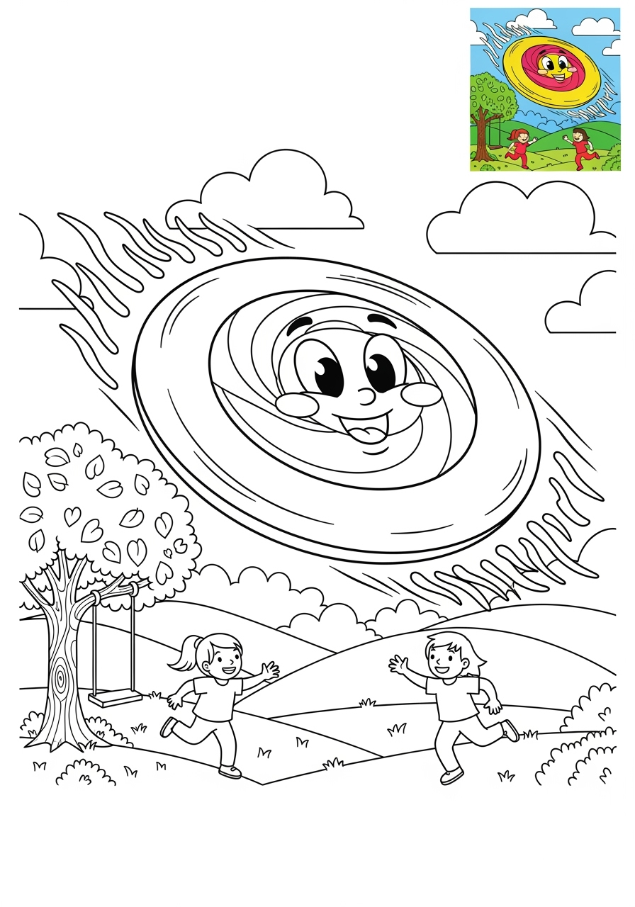 advanced toys and games Jouets d'Extérieur frisbee kids coloring page 1