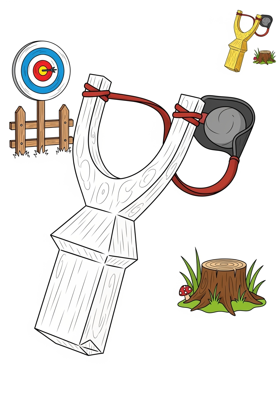 advanced toys and games Jouets d'Extérieur slingshot kids coloring page 0