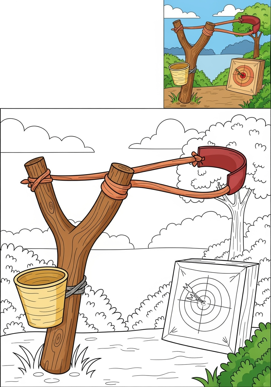 advanced toys and games Jouets d'Extérieur slingshot kids coloring page 1
