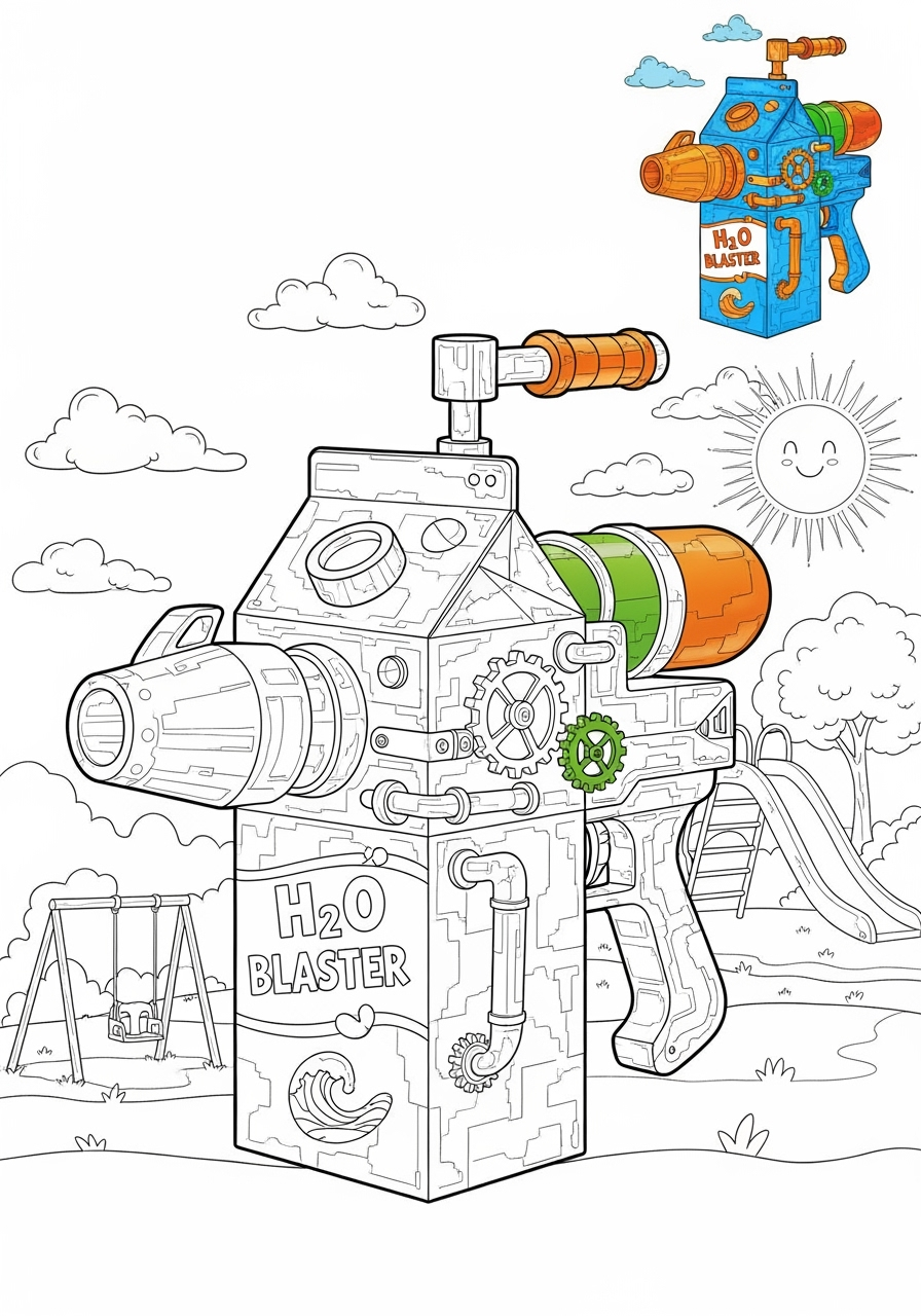 advanced toys and games Jouets d'Extérieur water gun kids coloring page 0