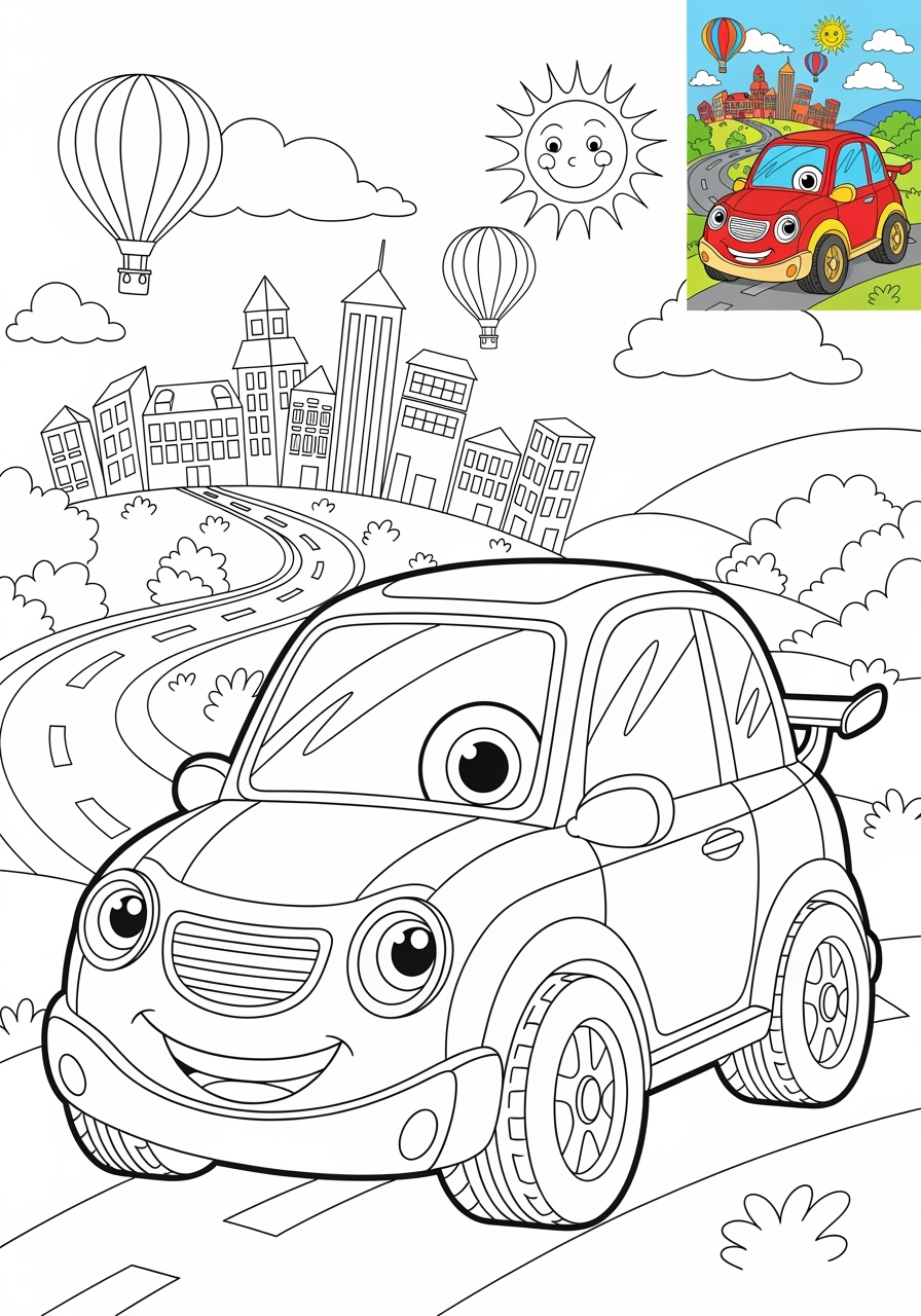 advanced vehicles Cars & Trucks car kids coloring page 1