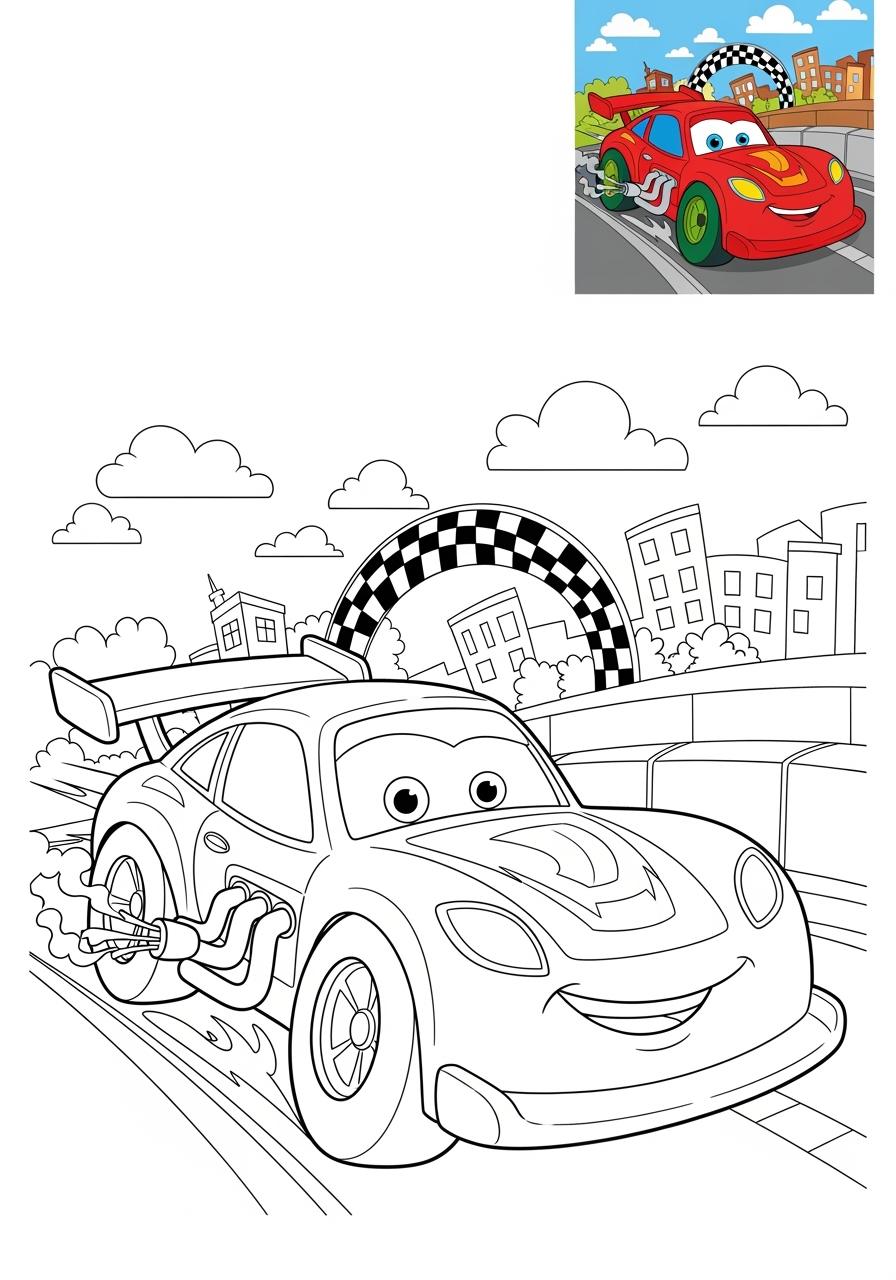 advanced vehicles Cars & Trucks racecar kids coloring page 0
