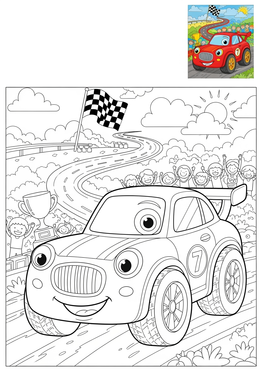advanced vehicles Cars & Trucks racecar kids coloring page 1