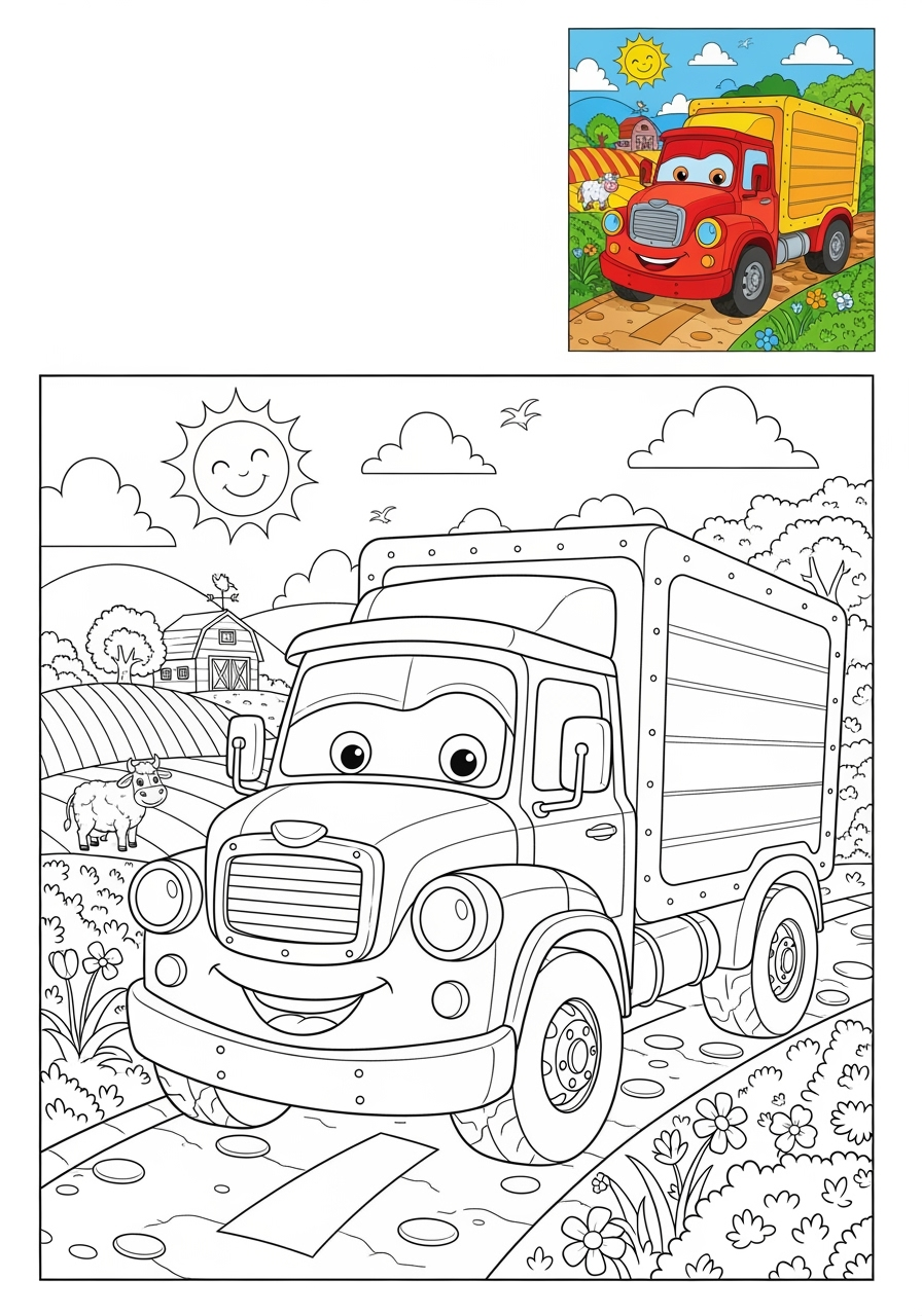 advanced vehicles Cars & Trucks truck kids coloring page 1
