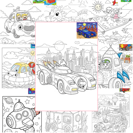 Advanced Vehicles Fantasy Vehicles Coloring Sheets Collections Thumbnail
