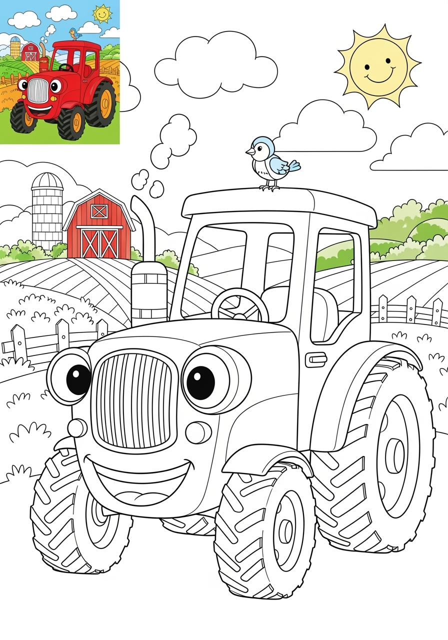 advanced vehicles Vehículos de Construcción tractor kids coloring page 0