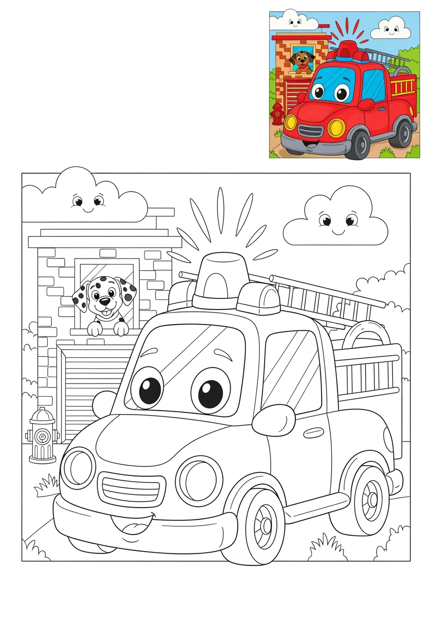 advanced vehicles Emergency Vehicles fire chief car kids coloring page 0