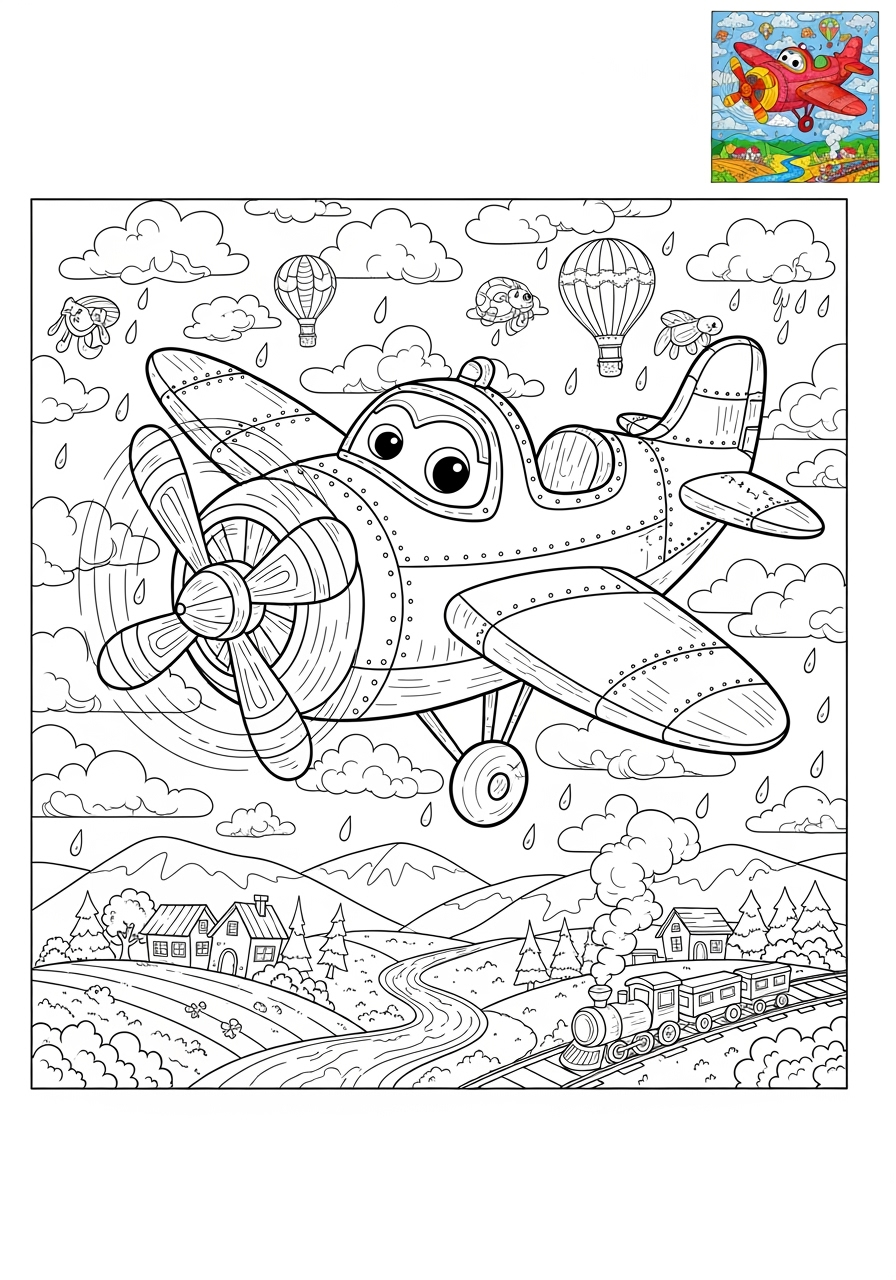 advanced vehicles Giao Thông Hàng Không airplane kids coloring page 0