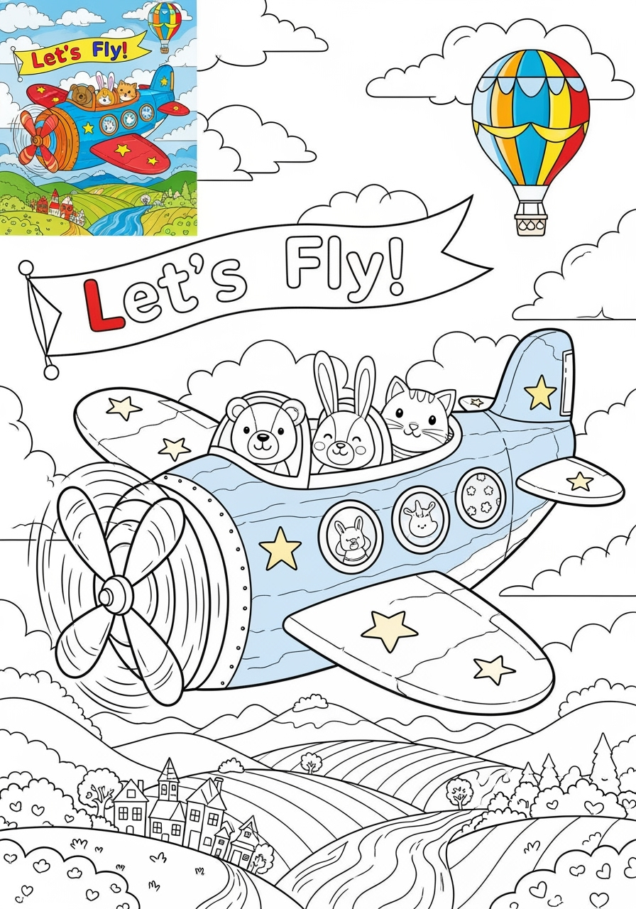advanced vehicles Giao Thông Hàng Không airplane kids coloring page 1
