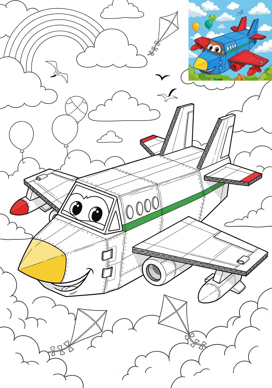 advanced vehicles Giao Thông Hàng Không jet kids coloring page 1