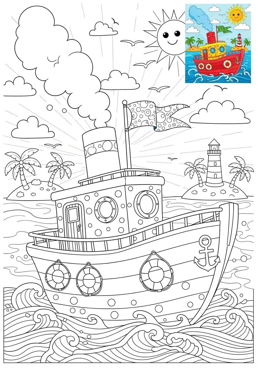 advanced vehicles Water Transport boat kids coloring page 0