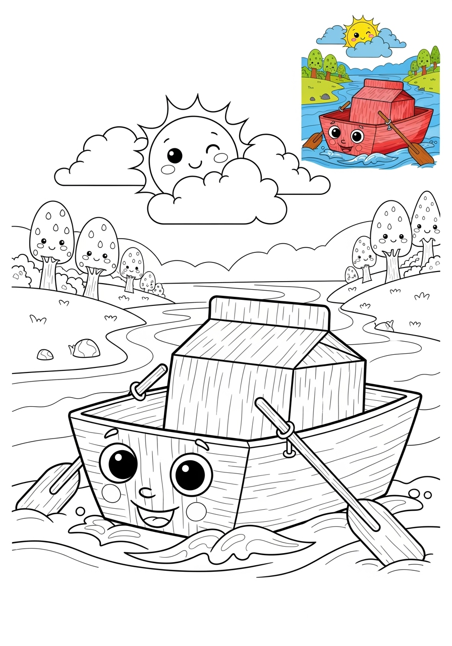 advanced vehicles Water Transport rowboat kids coloring page 0