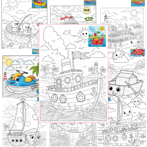 Advanced Vehicles Water Transport Coloring Sheets Collections Thumbnail