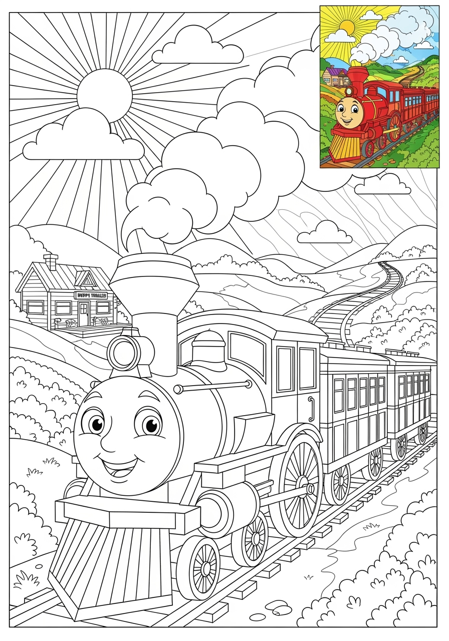 advanced vehicles Rail Transport train kids coloring page 0