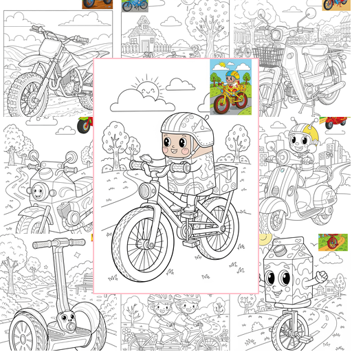 Advanced Vehicles Two-Wheelers Coloring Sheets Collections Thumbnail
