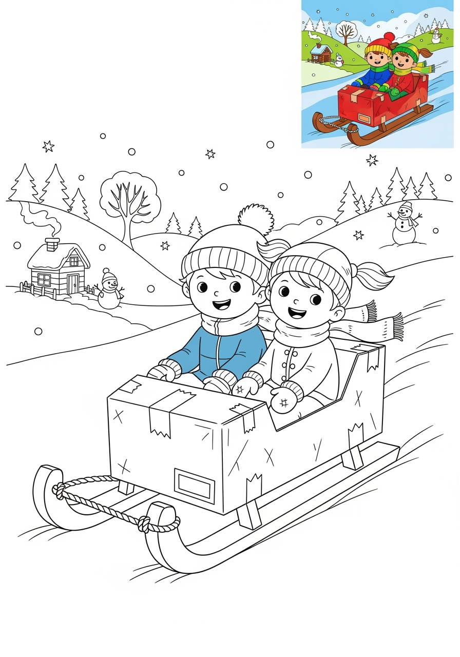 advanced vehicles Special Vehicles sled kids coloring page 0